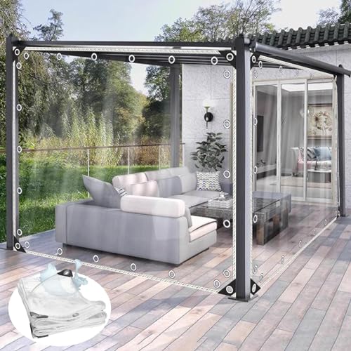KOOEIN Wasserdicht Transparente PVC-Plane Schwerlast,Mit Ösen,Vinyl-Abdeckplane für Außen,Durchsichtige Kunststoffplanen Als Trennvorhänge,0,35 Mm Dicke Winddichte Seitenteile,C-2.4×3m/7.9×9.8ft KOOEIN Wasserdicht Transparente PVC-Plane Schwerlast,Mit Ösen,Vinyl-Abdeckplane für Außen,Durchsichtige Kunststoffplanen Als Trennvorhänge,0,35 Mm Dicke Winddichte Seitenteile,C-2.4×3m/7.9×9.8ft von KOOEIN