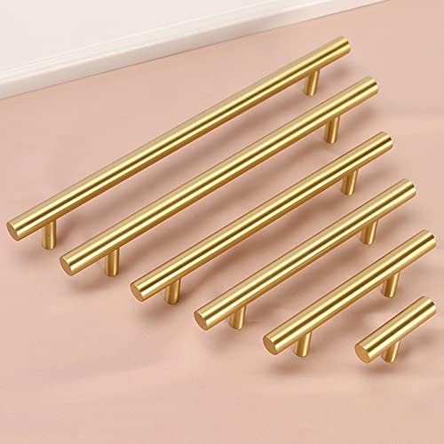 Moderner Schrankgriff, 2 Pcs, schwarzer Möbelgriff, (25cm/30cm/50cm/60cm/100cm), Nachttischschrankgriff, Schuhschrankgriff (gold), T-förmig,Gold-40cm von KOOEIN