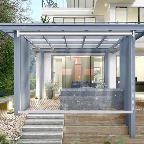 Transparente PVC-Rollo Jalousie-wasserdichte Außenrollos aus Kunststoff,Staubdichte Wärmedämmung Rollladen,Durchsichtige Verdunkelungsvorhang,Balkon Carport Gazebo Trennwände,W×H-155×120cm/61×47.2in von KOOEIN