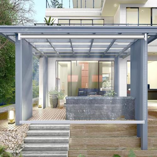 Transparente Pvc-Rollo Jalousie-Wasserdichte Außenrollos aus Kunststoff,Staubdichte Wärmedämmung Rollladen,Durchsichtige Verdunkelungsvorhang,Balkon Carport Gazebo Trennwände,W×H-140×120cm/55.1×47.2in von KOOEIN