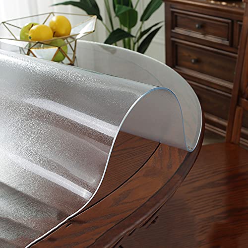 Transparente Tischdecke,matte Runde Tischdecke,wasserdichte Pvc-tischfolie,1mm Kunststoff-tischmatte,abwischbare Tischdecke,antifouling,verschleißfest,dia.105cm von KOOEIN