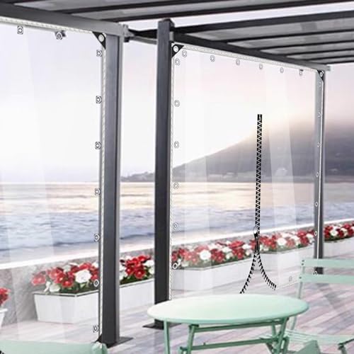 Wasserdichte Abdeckplane,0,3mm Transparente Plane mit Ösen Und Reißverschluss,Wetterfeste Seitenwände Aus Kunststoffplane,Faltbare Pvc-Trennvorhänge für Outdoor-Gewächshaus,L×H-2x2.5m/6.6x8.2ft Wasserdichte Abdeckplane,0,3mm Transparente Plane mit Ösen Und Reißverschluss,Wetterfeste Seitenwände Aus Kunststoffplane,Faltbare Pvc-Trennvorhänge für Outdoor-Gewächshaus,L×H-2x2.5m/6.6x8.2ft von KOOEIN