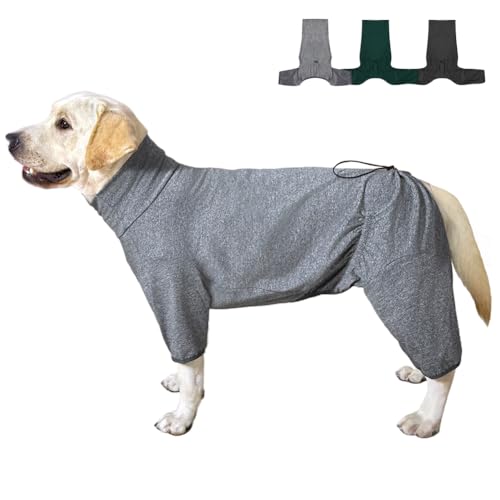 KOOGAL Genesungspyjama für Hunde, Overall für große Hunde, vierbeinige Haustierkleidung, Größe XL dehnbar (dünn, Forid Grau, Größe 6XL, geeignet für 43,1–52,2 kg) von KOOGAL