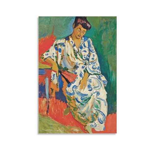 KOOHTAA André Derain Madame Matisse in einem Kimono, Kunstposter, Wandkunst, Gemälde, Leinwanddrucke, Dekor-Poster, Kunstwerke, 40 x 60 cm von KOOHTAA