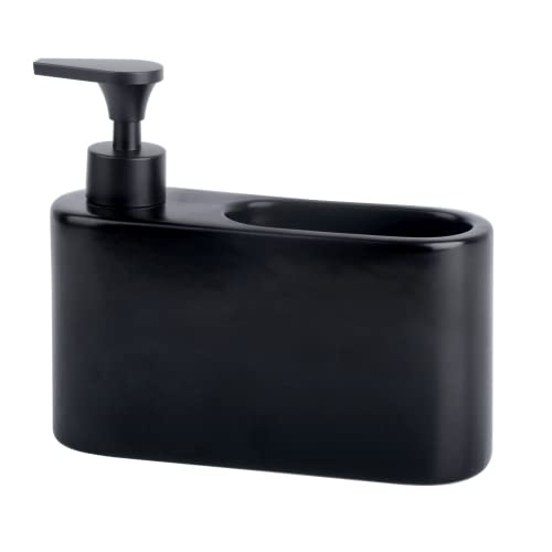 Kook Time Spülmittelspender für Küche, Matt Schwarz Keramik Seifenspender, Spüli Spender, Spülspender und Soap Dispenser, Ideal als Spülmittel Spender für Küche, 18 x 6 x 15.8 cm von KOOK TIME