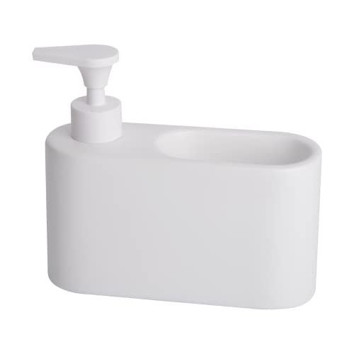 Kook Time Spülmittelspender für Küche, Matt Weiß Keramik Seifenspender, Spüli Spender, Spülspender und Soap Dispenser, Ideal als Spülmittel Spender für Küche, 18 x 6 x 15.8 cm von KOOK TIME