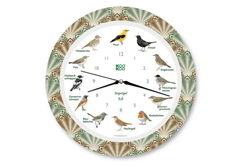 KOOKOO Funkwanduhr Singvögel (Funkquarzwerk) von KOOKOO
