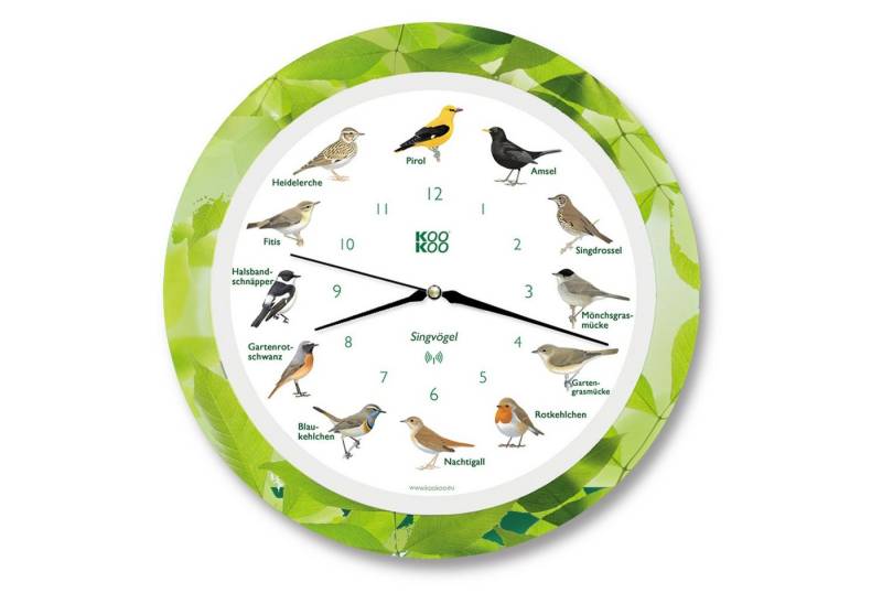 KOOKOO Funkwanduhr Singvögel (Funkquarzwerk) von KOOKOO