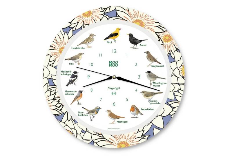 KOOKOO Funkwanduhr Singvögel (Funkquarzwerk) von KOOKOO