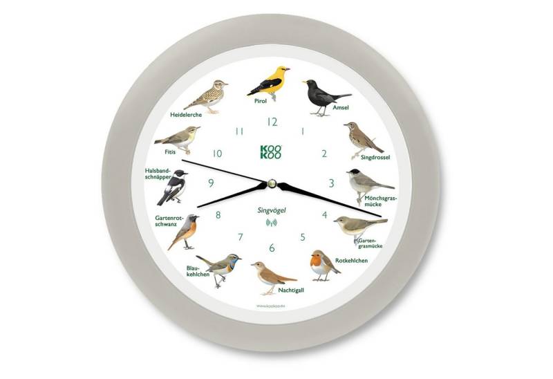 KOOKOO Funkwanduhr Singvögel (Funkquarzwerk) von KOOKOO