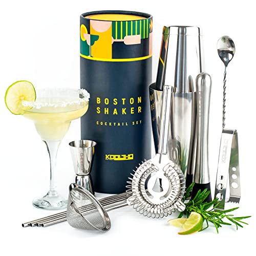 Boston Shaker Set Barkeeper Cocktailshaker, Tin Tin Shaker Bar Set, Profi Cocktail Set Boston Shaker Geschenkset Frauen Männer, Cocktails Shaker Tin in Tin Originelle Geschenk Bartender Set Edelstahl Boston Shaker Set Barkeeper Cocktailshaker, Tin Tin Shaker Bar Set, Profi Cocktail Set Boston Shaker Geschenkset Frauen Männer, Cocktails Shaker Tin in Tin Originelle Geschenk Bartender Set Edelstahl von KOOLTHO