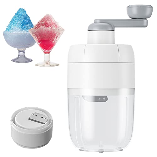 1000 ml manueller Eiszerkleinerer für Cocktails, Handkurbel Eisrasierer mit Eisgefrierform, Kunststoff Mini Crushed Ice Maker für Smoothies, Slush-Maschine, Schneekegel-Maschine von KOOMAL