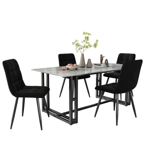 KOOMAL Dining Table with 4 Chairs, Dining Room Group, Set of 4 Dining Room Chairs and Rectangular Table Dining Set for Dining Room, Kitchen von KOOMAL