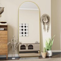 Koonmi - gewölbter Standspiegel, abgerundete Ecken, 52 x 161 cm, mit Ständer und Haken zur Wandbefestigung, für Wohnzimmer, Badezimmer, Schlafzimmer von KOONMI