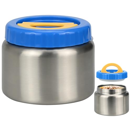 KOOOGEAR Thermobehälter für Essen 250ml/350ml Edelstahl Warmhaltebebehälter,Tragbarer Thermo Lunchbox,Thermobecher Essen Auslaufsicher,Thermo Lunchbox für Kinder,Erwachsene (Blau, 350ml) von KOOOGEAR