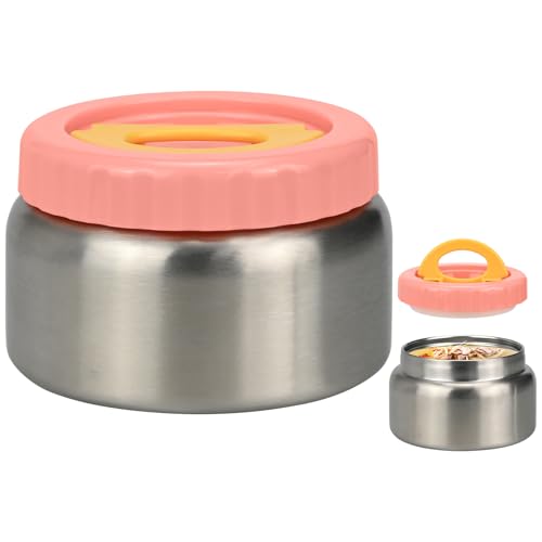 KOOOGEAR Thermobehälter für Essen 250ml/350ml Edelstahl Warmhaltebebehälter,Tragbarer Thermo Lunchbox,Thermobecher Essen Auslaufsicher,Thermo Lunchbox für Kinder,Erwachsene (Rosa, 250ml) von KOOOGEAR