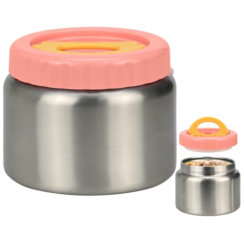 KOOOGEAR Thermobehälter für Essen 250ml/350ml Edelstahl Warmhaltebebehälter,Tragbarer Thermo Lunchbox,Thermobecher Essen Auslaufsicher,Thermo Lunchbox für Kinder,Erwachsene (Rosa, 350ml) von KOOOGEAR