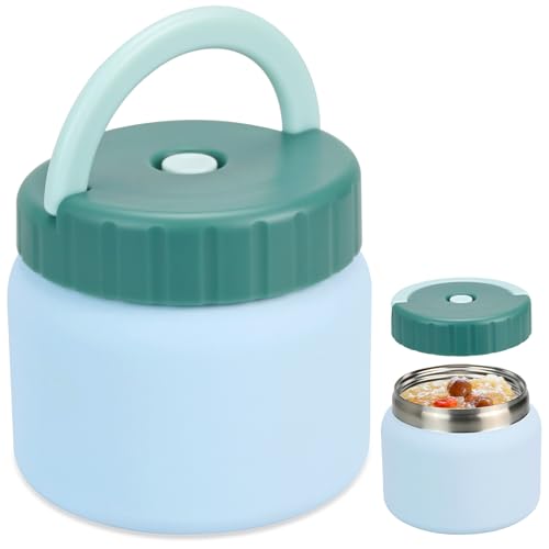 KOOOGEAR Thermobehälter für Essen 400ml Edelstahl Warmhaltebebehälter,Thermobecher Essen Auslaufsicher,Tragbarer Thermo Lunchbox,Thermo Lunchbox für Kinder,Erwachsene,Suppen,Babybrei (Blau) von KOOOGEAR