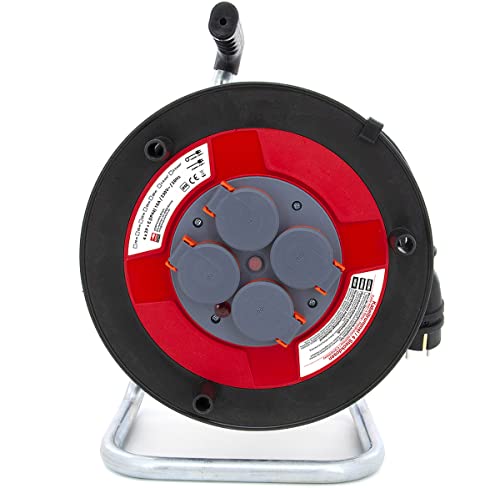 KOOP Elektro Gummi Kabeltrommel Wasserfeste Verlängerungskabel mit 4 Steckdosen, Schuko IP44, stark und robust, für Außenbereich H05RR-F 3G1,5mm2 50M. KOOP Elektro Gummi Kabeltrommel Wasserfeste Verlängerungskabel mit 4 Steckdosen, Schuko IP44, stark und robust, für Außenbereich H05RR-F 3G1,5mm2 50M. von KOOP ELEKTRO