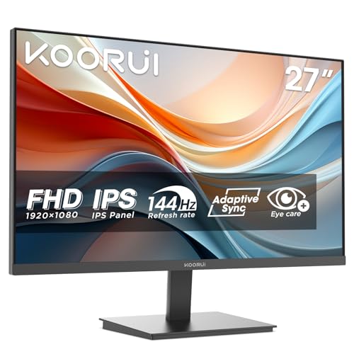 KOORUI E2711K 27 Zoll Monitor, 144Hz FHD IPS Gaming Monitore, 99% SRGB Adaptive Sync Eye Care PC Gamer Bildschirm, VESA 100x100mm KOORUI E2711K 27 Zoll Monitor, 144Hz FHD IPS Gaming Monitore, 99% SRGB Adaptive Sync Eye Care PC Gamer Bildschirm, VESA 100x100mm von KOORUI