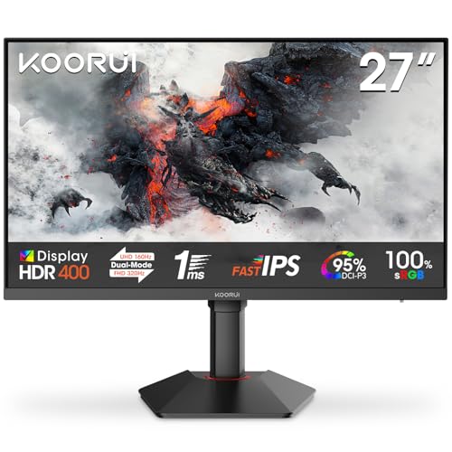 KOORUI G2741L Gaming Monitor 27 Zoll, Dual-Modus 4K UHD 3840x2160 at 160Hz und FHD at 320Hz PC Bildschirm, Fast IPS 1ms HDR 400, 2xHDMI 2.1&DP1.4 KOORUI G2741L Gaming Monitor 27 Zoll, Dual-Modus 4K UHD 3840x2160 at 160Hz und FHD at 320Hz PC Bildschirm, Fast IPS 1ms HDR 400, 2xHDMI 2.1&DP1.4 von KOORUI