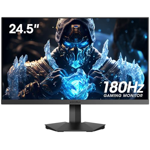 KOORUI Gaming Monitor, 24.5 Zoll PC Monitor Full HD Rahmenlos Bildschirm, HDMI 144Hz, DisplayPort 180Hz, (1ms, VA, Eye-Care, 1920 x 1080, Adpitive Sync, VESA 75x75) von KOORUI