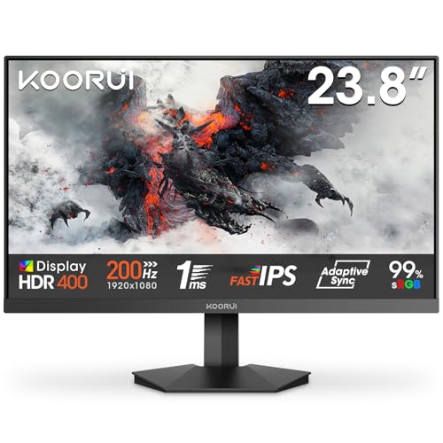 KOORUI Gaming Monitor 24 Zoll, 200Hz PC Bildschirm FHD 1920x1080 Fast IPS HDR400, Adaptive Sync 1ms, HDMI 2.0 & DP 1.4, VESA 75x75 mm-G2411P KOORUI Gaming Monitor 24 Zoll, 200Hz PC Bildschirm FHD 1920x1080 Fast IPS HDR400, Adaptive Sync 1ms, HDMI 2.0 & DP 1.4, VESA 75x75 mm-G2411P von KOORUI