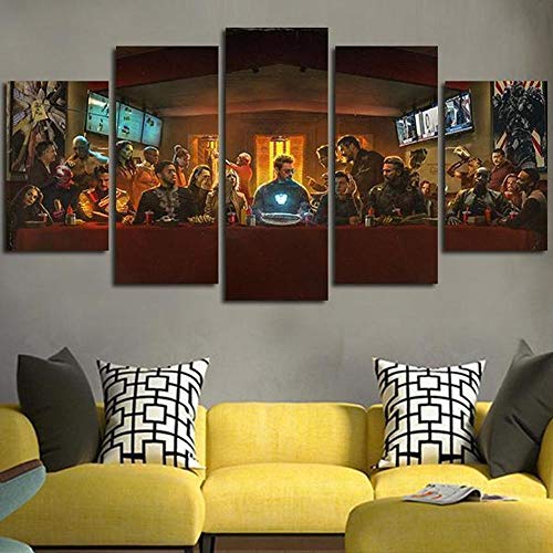 KOPASD 5 Teilig Art Bilder Wandbild Leinwand Infinity War Das Letzte Abendmahl Format Wohnzimmer Wohnung Wanddekoration Design Wand Bild Kunstdrucke Abstrakt Bilder Fertig Aufhängen KOPASD 5 Teilig Art Bilder Wandbild Leinwand Infinity War Das Letzte Abendmahl Format Wohnzimmer Wohnung Wanddekoration Design Wand Bild Kunstdrucke Abstrakt Bilder Fertig Aufhängen von KOPASD