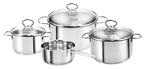 Kopf Topfset Merkur aus Edelstahl - Induktionstöpfe mit Schüttrand, Literskala und Glasdeckel – 4-teilig Kopf Topfset Merkur aus Edelstahl - Induktionstöpfe mit Schüttrand, Literskala und Glasdeckel – 4-teilig von Kopf