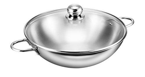 Kopf Wok Josie (Edelstahl, Ø 32 cm, inkl. Glasdeckel, Induktion) silber von Kopf