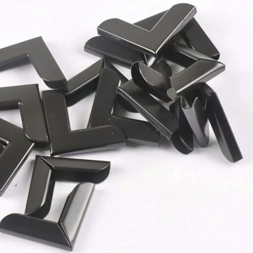 KOPGBM 20 Stück Schwarze Buchecken für Alben, Menüs, Eckenschutz, DIY-Metallhandwerk, Ordner, Scrapbooking-Dekor, 28 x 28 x 3,5 mm, c2088-Standard von KOPGBM