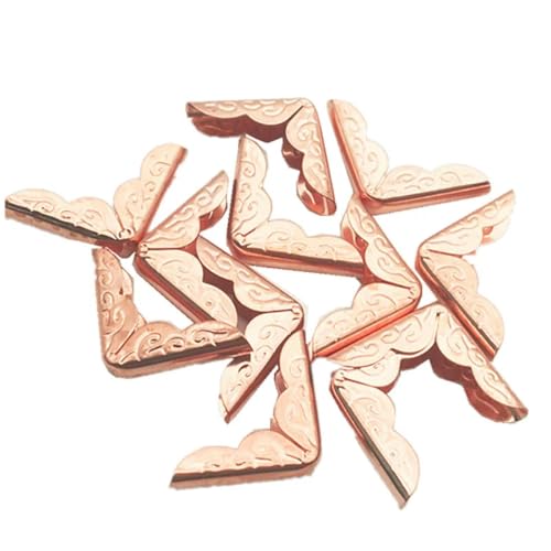 KOPGBM 40 Stück 20 x 20 x 4 mm Buchecken aus Metall in Roségold für Fotoalben, Menüs, Ordner, DIY, Scrapbooking, Dekor, Eckenschutz von KOPGBM