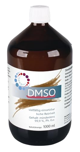 DMSO 99,9% Ph. Eur. 1 Liter | Pharma | Dimethylsulfoxid | Apothekenqualität | vielfältig einsetzbar | in Braunglas | hergestellt in Deutschland | Original DMSO 99,9% Ph. Eur. 1 Liter | Pharma | Dimethylsulfoxid | Apothekenqualität | vielfältig einsetzbar | in Braunglas | hergestellt in Deutschland | Original von KOPP VERLAG