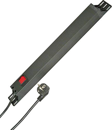 Kopp 930705028 PROFIversal PA, 7-fach mit Schutzk.-Std., 45 Grad gedr. Töpfen, 2 m mit Schutzk.-Winkelstecker, 250 VAC, 16 Amp, Schwarz von Kopp