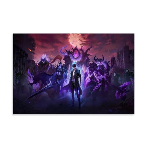 KOPTEW Anime Solo Leveling Art Poster Poster Dekorative Malerei Leinwand Wandkunst Wohnzimmer Poster Schlafzimmer Malerei,Wandkunst Bilddruck Moderne Familienzimmer Dekor 12x18inch(30x45cm) von KOPTEW