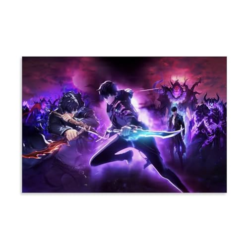 KOPTEW Anime Solo Leveling Art Poster Poster Dekorative Malerei Leinwand Wandkunst Wohnzimmer Poster Schlafzimmer Malerei,Wandkunst Bilddruck Moderne Familienzimmer Dekor 24x36inch(60x90cm) von KOPTEW