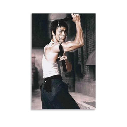 KOPTEW Bruce Lee Poster Poster Dekorative Malerei Leinwand Wandkunst Wohnzimmer Poster Schlafzimmer Malerei,Wandkunst Bilddruck Moderne Familienzimmer Dekor 16x24inch(40x60cm) von KOPTEW