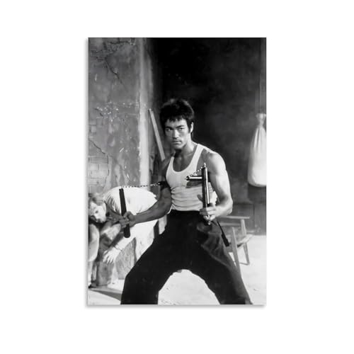 KOPTEW Bruce Lee Poster Poster Dekorative Malerei Leinwand Wandkunst Wohnzimmer Poster Schlafzimmer Malerei,Wandkunst Bilddruck Moderne Familienzimmer Dekor 24x36inch(60x90cm) von KOPTEW