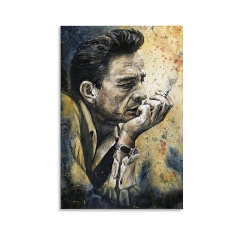 KOPTEW Johnny Cash Rock Singer Poster Dekorative Malerei Leinwand Wandkunst Wohnzimmer Poster Schlafzimmer Malerei,Wandkunst Bilddruck Moderne Familienzimmer Dekor 20x30inch(50x75cm) von KOPTEW