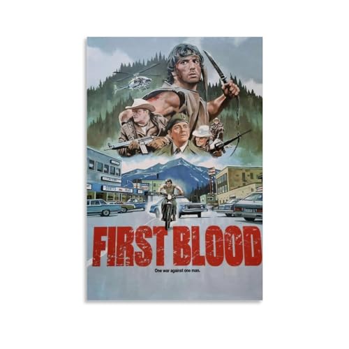 KOPTEW Movie First Blood Rambo Poster Poster Dekorative Malerei Leinwand Wandkunst Wohnzimmer Poster Schlafzimmer Malerei,Wandkunst Bilddruck Moderne Familienzimmer Dekor 12x18inch(30x45cm) von KOPTEW