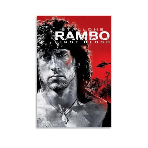 KOPTEW Movie First Blood Rambo Poster Poster Dekorative Malerei Leinwand Wandkunst Wohnzimmer Poster Schlafzimmer Malerei,Wandkunst Bilddruck Moderne Familienzimmer Dekor 16x24inch(40x60cm) von KOPTEW