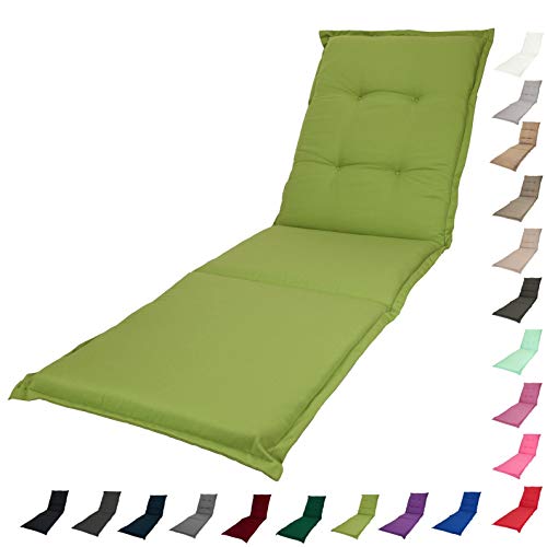 KOPU® Auflage Gartenliege Prisma Office Green | Liegenauflagen für Gartenmöbel | Apfelgrün Liegen Kissen 195 x 60 cm | 19 einfache Farben | Robuster Schaumstoff für zusätzlichen Komfort von KOPU