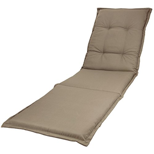 KOPU® Auflage Gartenliege Prisma Taupe | Liegenauflagen für Gartenmöbel | Beige Liegen Kissen 195 x 60 cm | 19 einfache Farben | Robuster Schaumstoff für zusätzlichen Komfort von KOPU