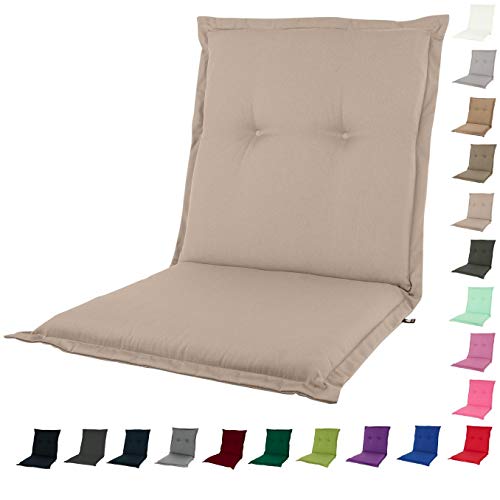 KOPU® Niedriglehner Auflage Prisma Tan | Auflagen für Gartenstühle | Beige Garten Kissen 100 x 50 cm | 19 Einfache Farben | Robuster Schaumstoff für zusätzlichen Komfort von KOPU