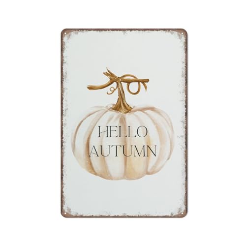 KOPUTE Hallo Autumn neutraler Kürbisdruck, Herbst-Heimdekoration, Herbstdekor-Drucke, Kürbis-Poster, Flurdruck, Retro-Metall-Blechschild, Wandkunst, Küche, Garten, Bauernhof, Heimdekoration, KOPUTE Hallo Autumn neutraler Kürbisdruck, Herbst-Heimdekoration, Herbstdekor-Drucke, Kürbis-Poster, Flurdruck, Retro-Metall-Blechschild, Wandkunst, Küche, Garten, Bauernhof, Heimdekoration, von KOPUTE