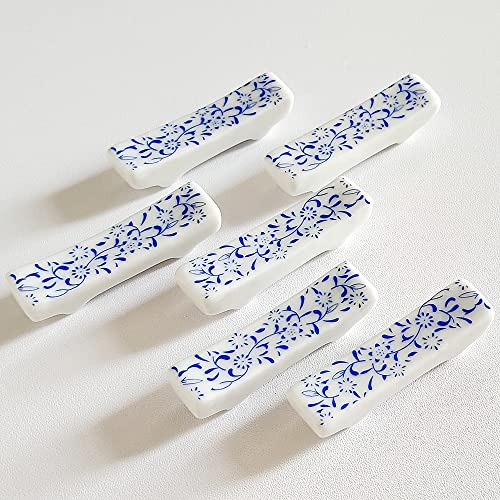 KOPYFANTAP 6 Stück Stäbchen Ablage Keramik, Chinesische Stäbchen Halter Porzellan, Essstäbchen Ablagen Restaurant Zubehör Besteckablagen Messerbänkchen Löffelablage von KOPYFANTAP