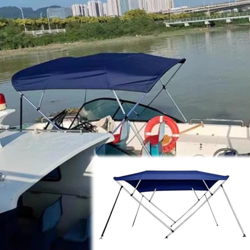 Bootsdach-Markise, 800D Farbiges Gewebe Mit Aluminiumrahmen, Wasserdichter Sonnenschutz Und UV-Schutz, 2 Gurtbänder Und 2 Hintere Stützstangen(2.1-2.3m/82.7-90.6in) von KOQENAG