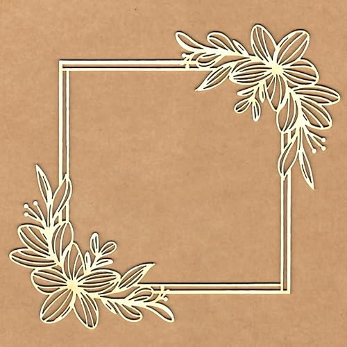 KORA projects - Chipboard - Quadratischer Rahmen Florida - Silhouette aus Presskarton für Scrapbooking und Bastelarbeiten von KORA projects