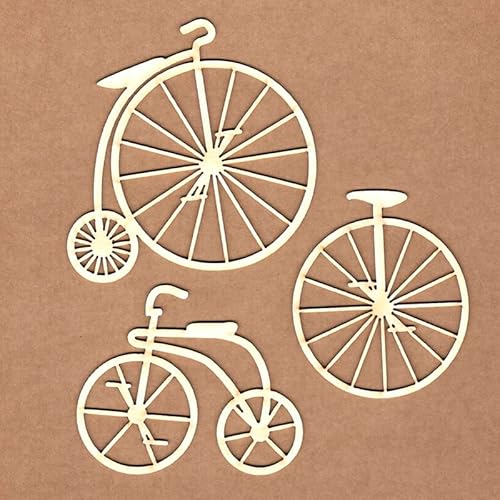 KORA projects Chipboard-Set – Vintage-Fahrräder – Silhouetten aus gepresstem Karton für Scrapbooking und Basteln von KORA projects