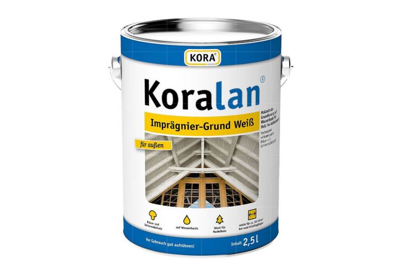 KORA Holzgrundierung KORALAN IMPRÄGNIERGRUND WEISS - 2.5 LTR von KORA
